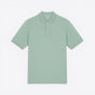 TODAY MERCH unisex premium short-sleeve polo shirt in light green organic cotton pique, featuring a structured fit and neat finishes. - Vert Clair