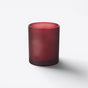 TODAY MERCH round red frosted glass candle holder, 80g, with bamboo lid option, ideal for gifts. - Rouge