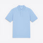 TODAY MERCH light blue organic cotton pique unisex short sleeve polo shirt with button placket. - Bleu Clair