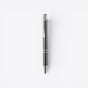 TODAY MERCH premium ballpoint pen in dark grey with silver clip and two silver bands near the tip. - Gris