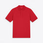 TODAY MERCH red organic cotton pique polo shirt for men and women, short sleeves, structured fit, ideal for corporate wear. - Rouge