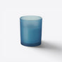 TODAY MERCH round blue frosted glass candle with bamboo lid, 80g vegetable wax - Bleu