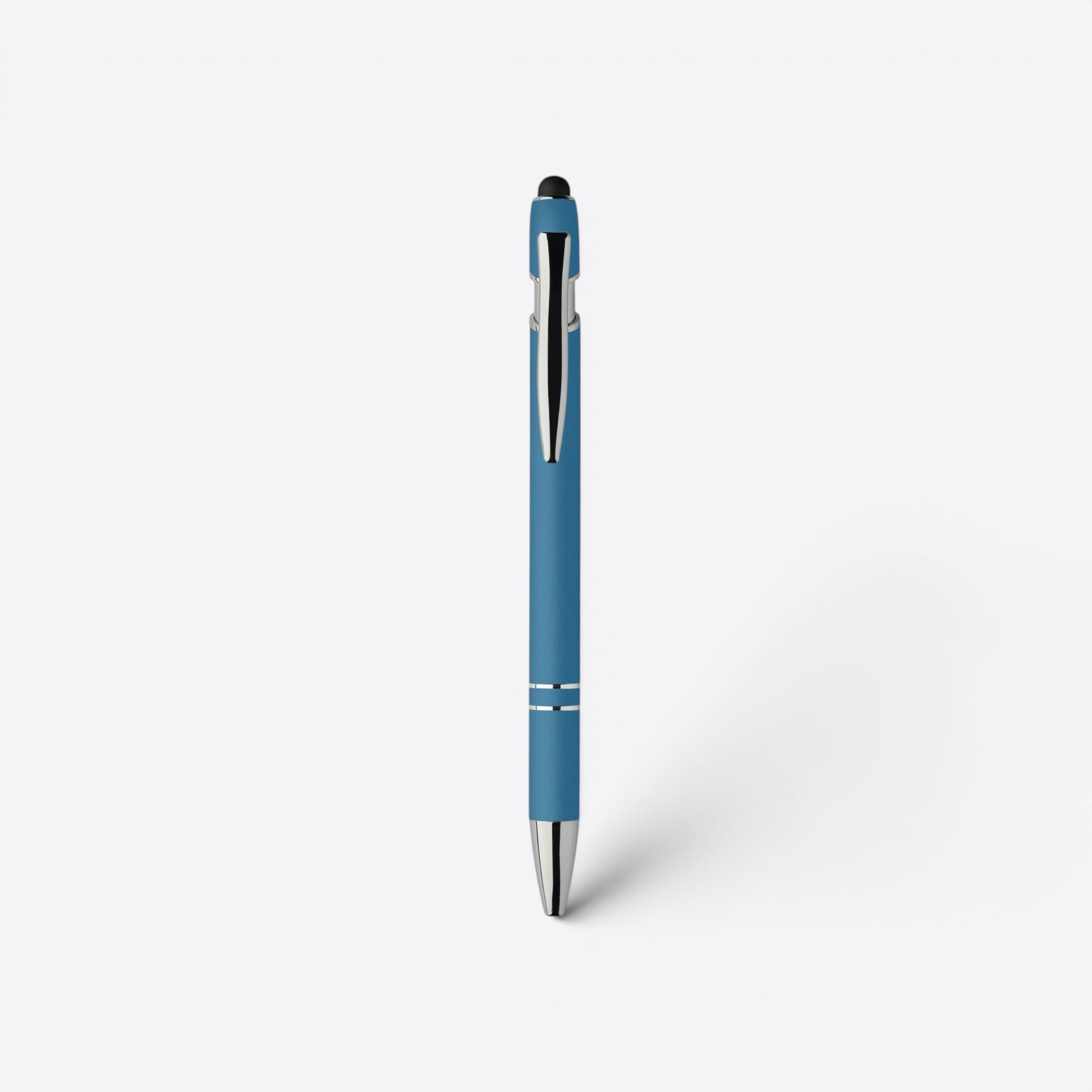 TODAY MERCH blue classic ballpoint pen with silver accents and a black tip, ideal for corporate gifts.