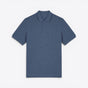 TODAY MERCH unisex premium short-sleeve polo shirt in heathered blue organic cotton pique. - Bleu Chiné