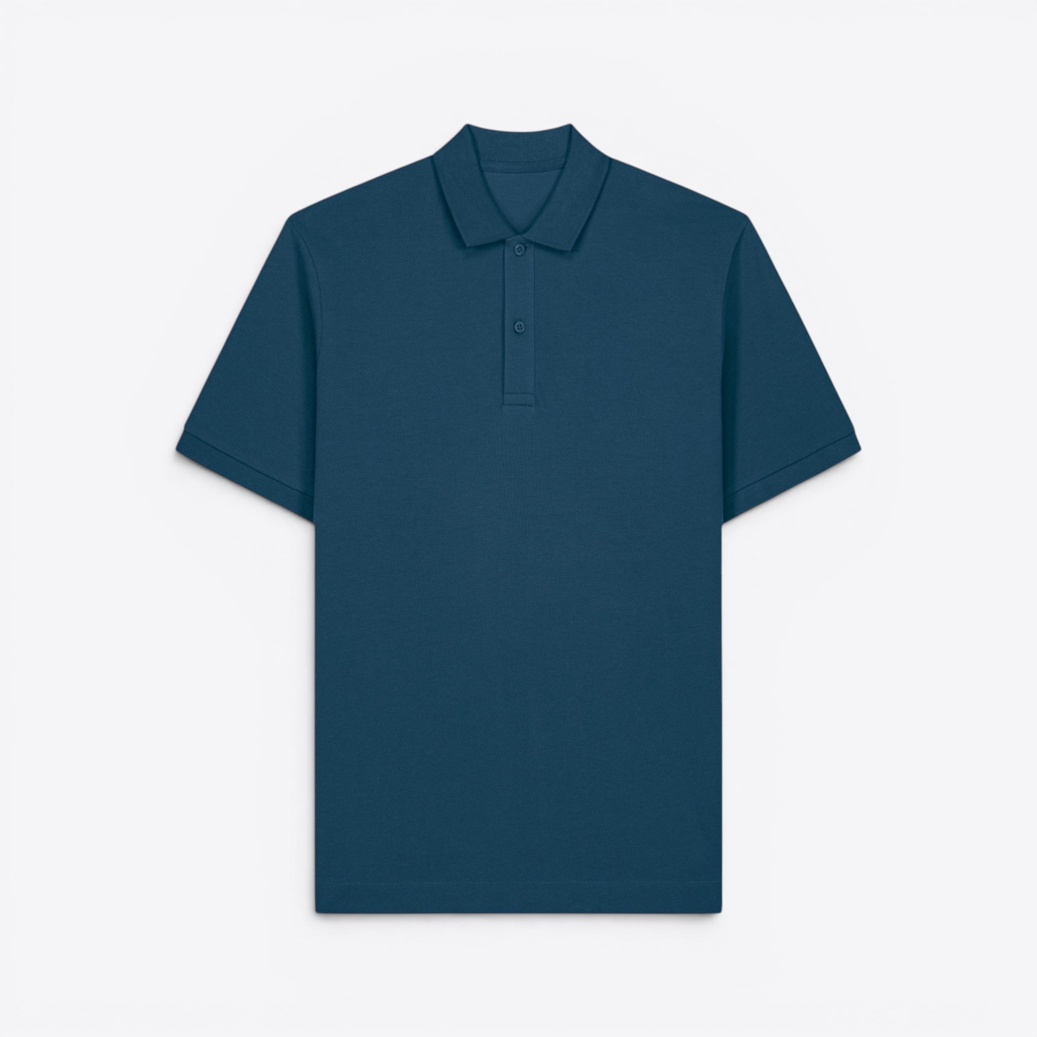 TODAY MERCH unisex premium short-sleeve polo shirt in deep blue organic cotton pique