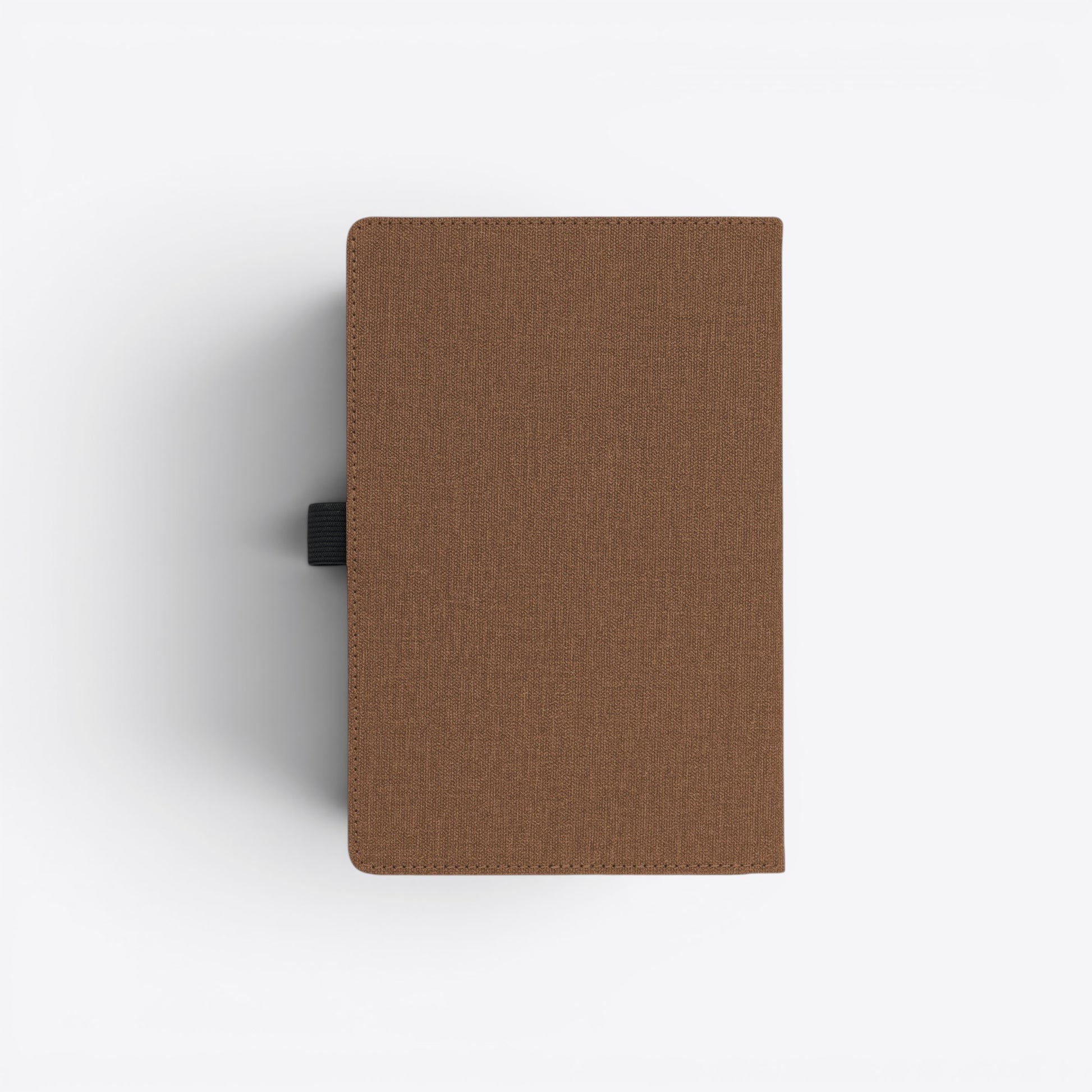 TODAY MERCH brown textured notebook with front pocket and elastic closure, ideal for professional use.