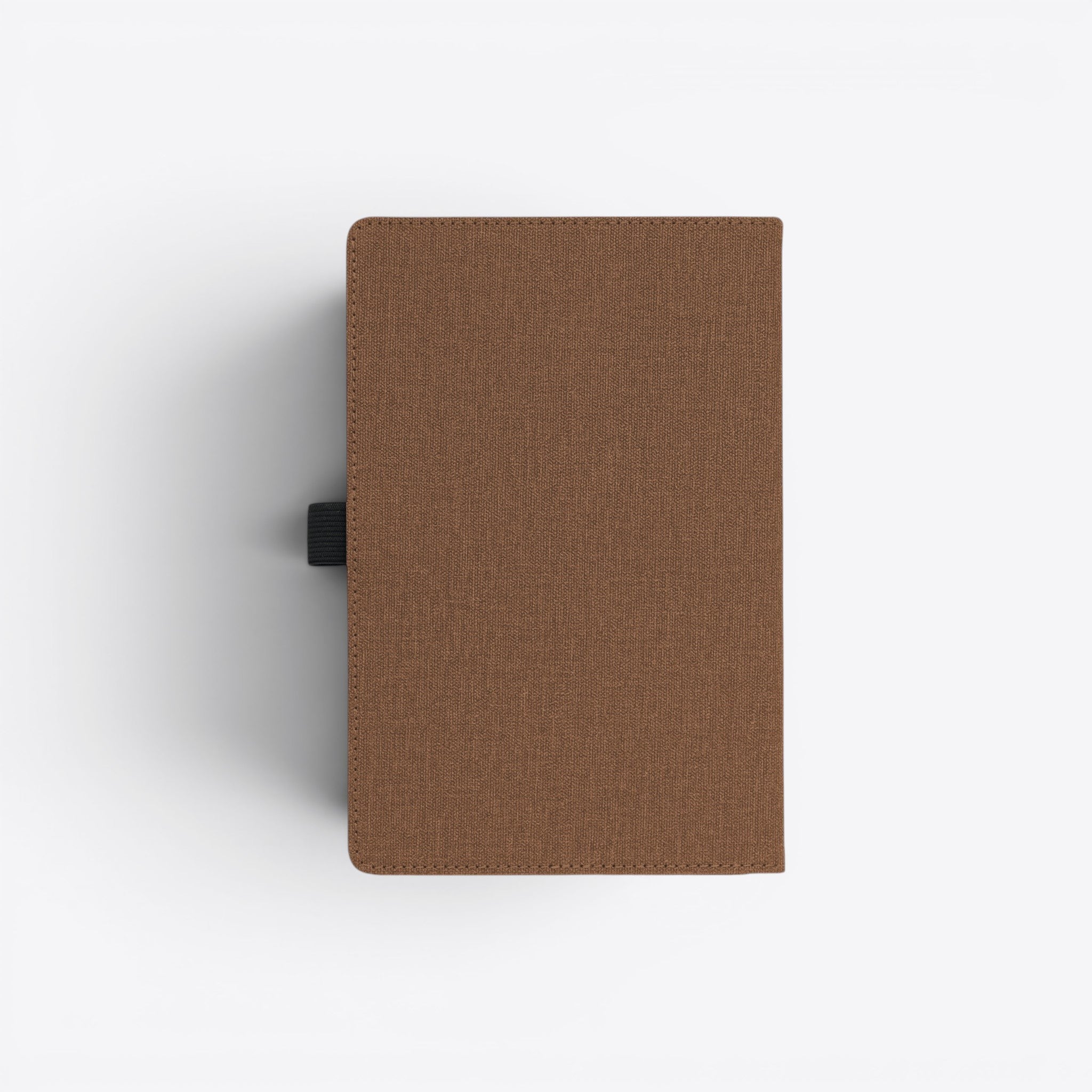 TODAY MERCH brown textured notebook with front pocket and elastic closure, ideal for professional use.