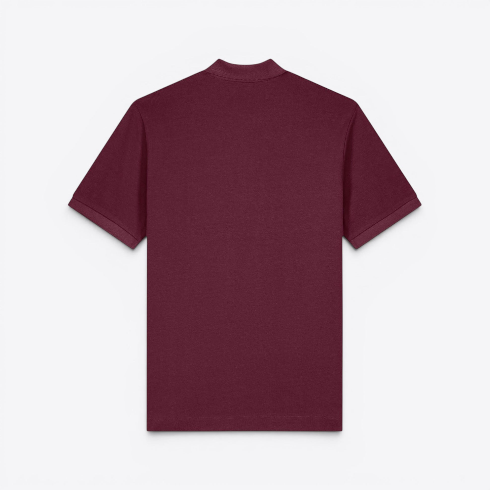 TODAY MERCH unisex premium short-sleeve polo shirt in burgundy, made from organic cotton pique.