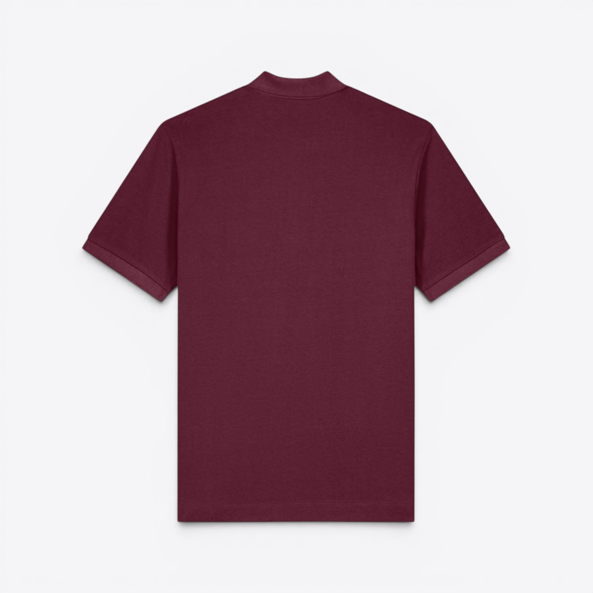 TODAY MERCH unisex premium short-sleeve polo shirt in burgundy, made from organic cotton pique.