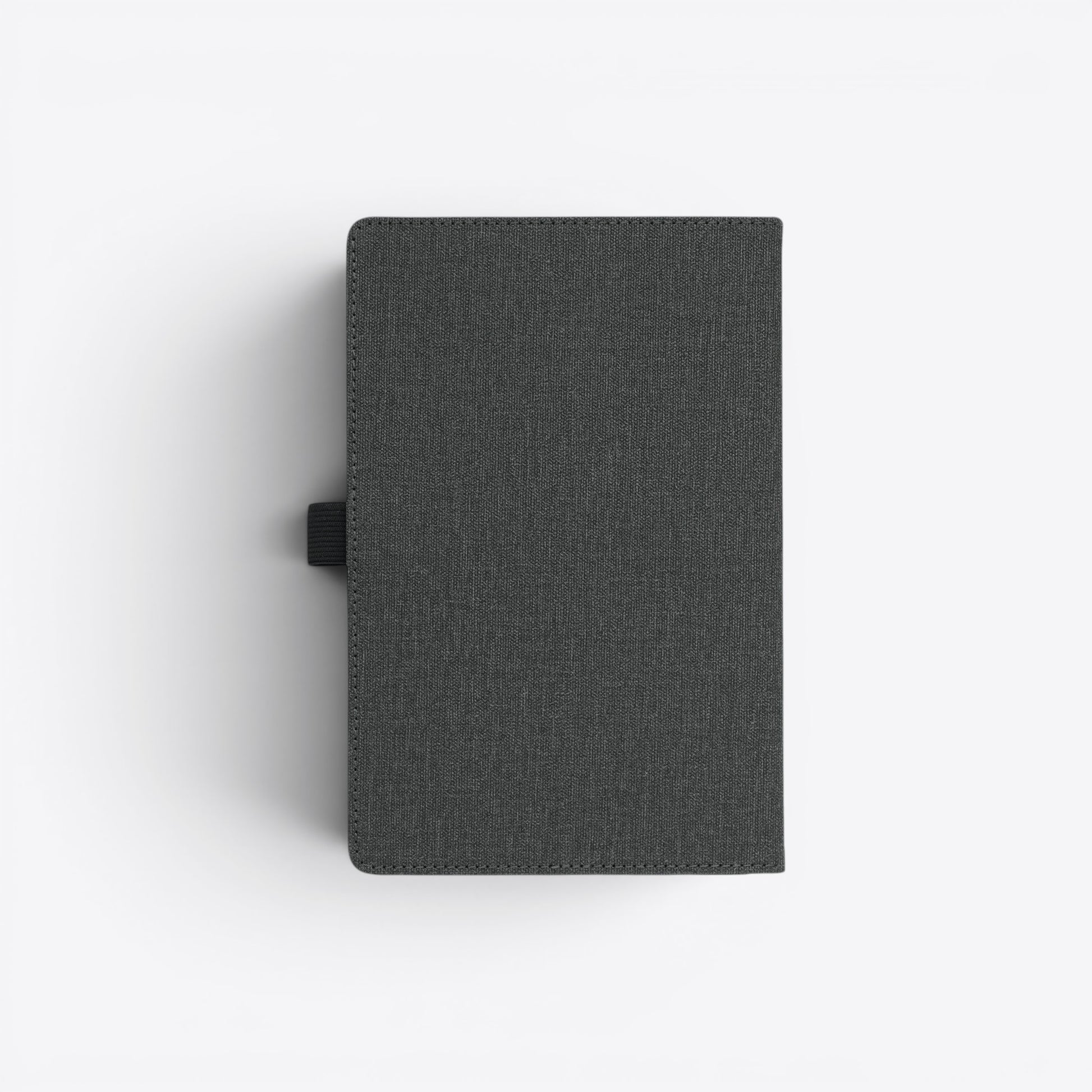 TODAY MERCH dark grey textured notebook with front pocket and elastic closure, ideal for professional use.