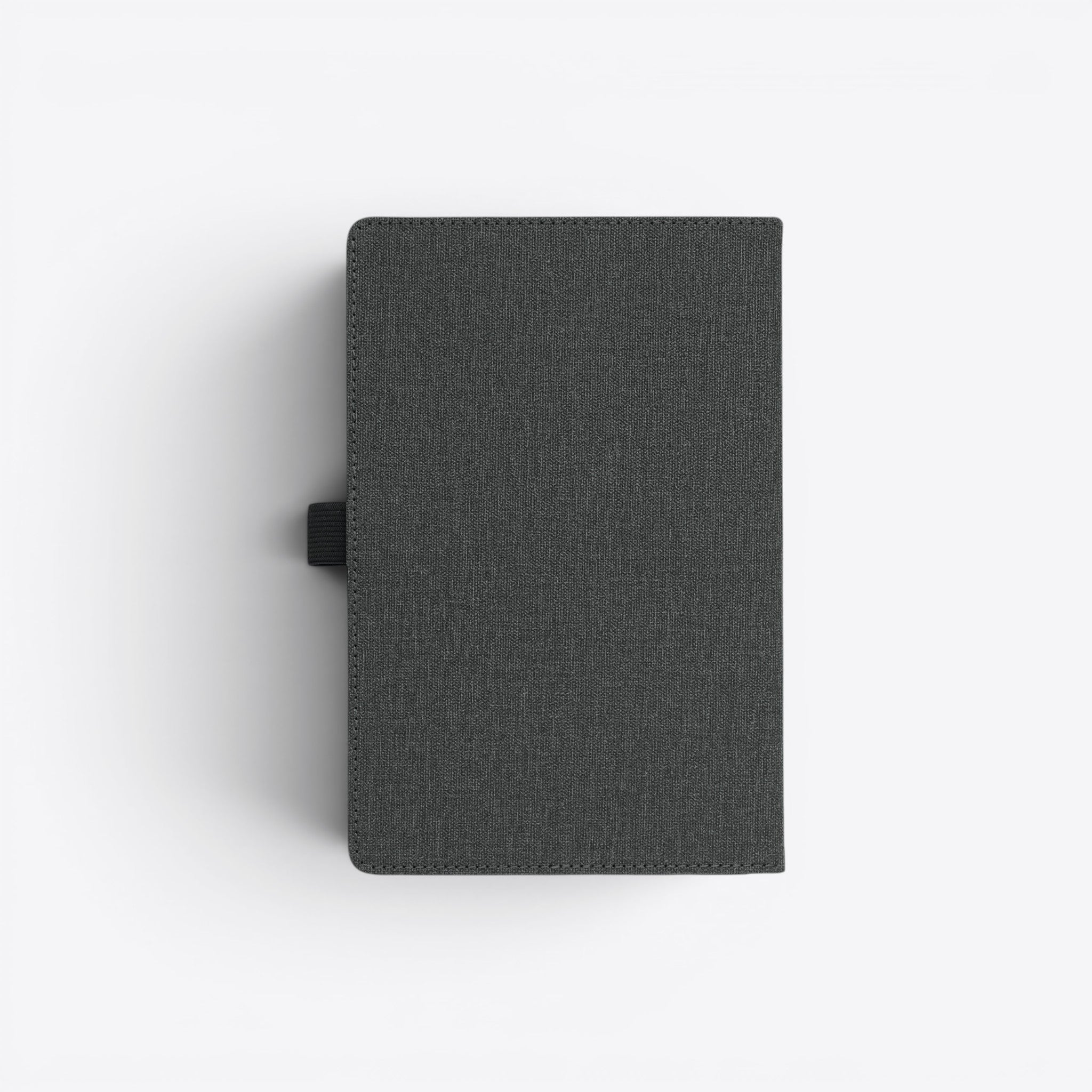 TODAY MERCH dark grey textured notebook with front pocket and elastic closure, ideal for professional use.