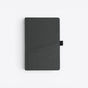 TODAY MERCH dark grey textured notebook with front pocket and elastic closure band. - Gris