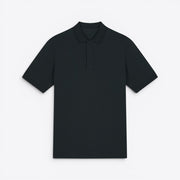 TODAY MERCH unisex premium short-sleeve polo shirt in dark grey organic cotton pique, featuring a structured fit and neat finishes.