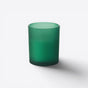 TODAY MERCH round green frosted glass candle with bamboo lid, 80g vegetable wax - Vert