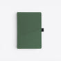 TODAY MERCH green fabric notebook with front pocket and black elastic closure, ideal for professional use. - Vert