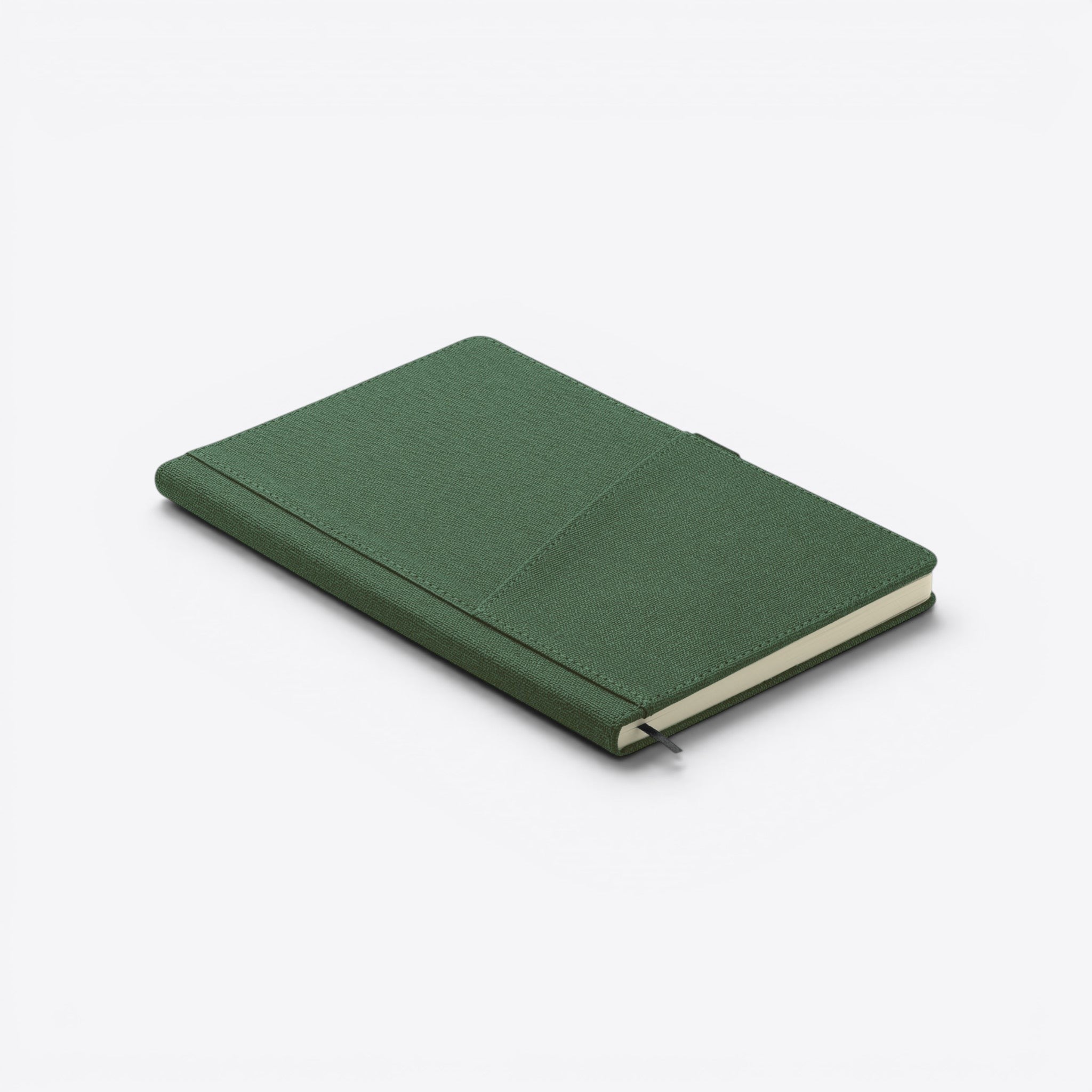 TODAY MERCH green fabric notebook with front pocket and bookmark