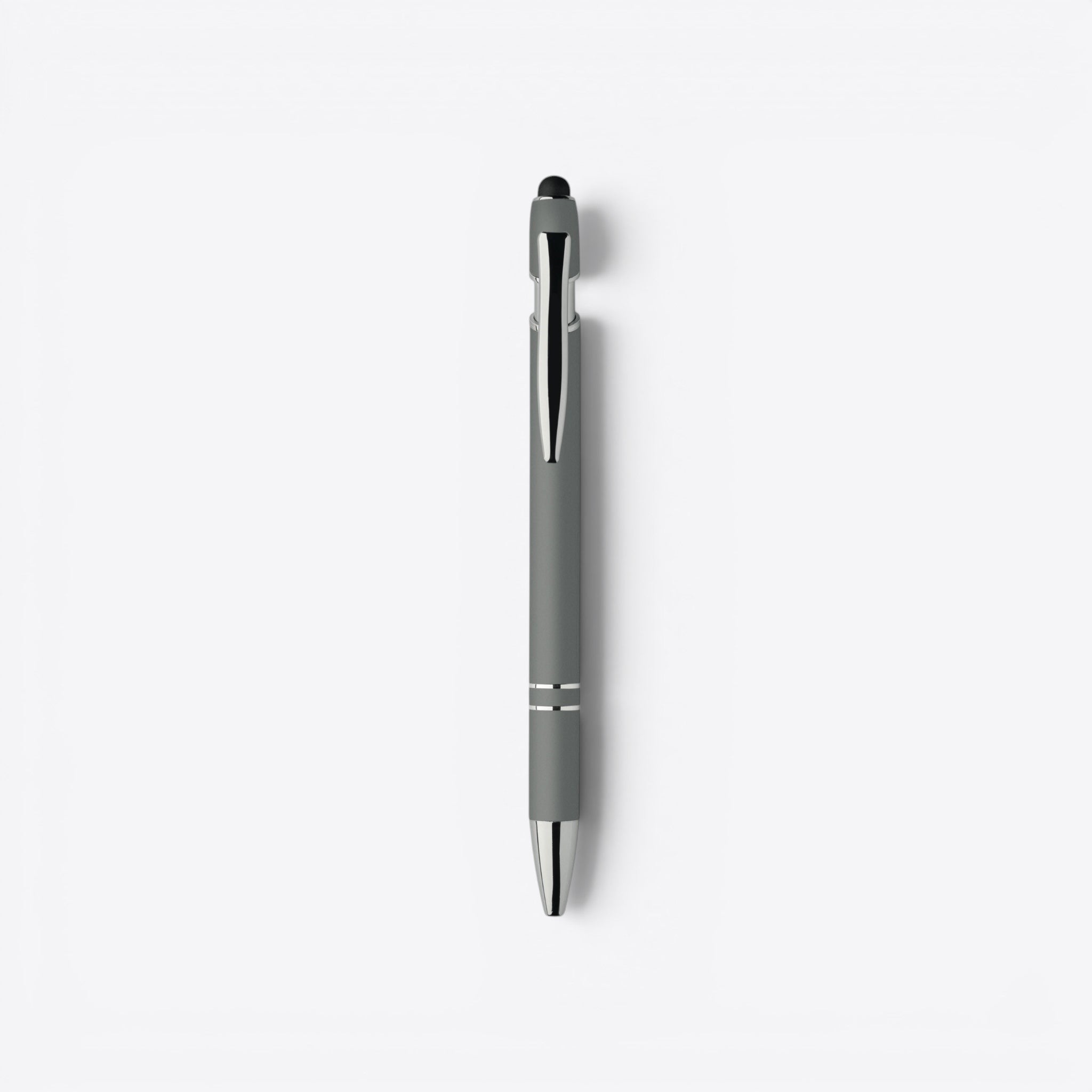 TODAY MERCH grey classic ballpoint pen with silver accents and a clip, ideal for corporate gifts.