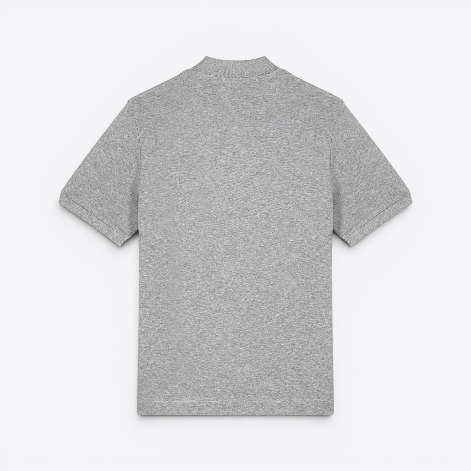 TODAY MERCH grey organic cotton pique unisex short sleeve polo shirt with structured fit and neat finishes.