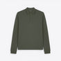 TODAY MERCH olive green long sleeve unisex organic cotton polo shirt with button placket. - Kaki
