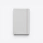 TODAY MERCH Moleskine A5 notebook with a light grey hard cover and elastic closure band. - Blanc