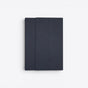 TODAY MERCH navy blue A5 notebook with integrated pocket, textured faux leather cover, ideal for professionals. - Navy