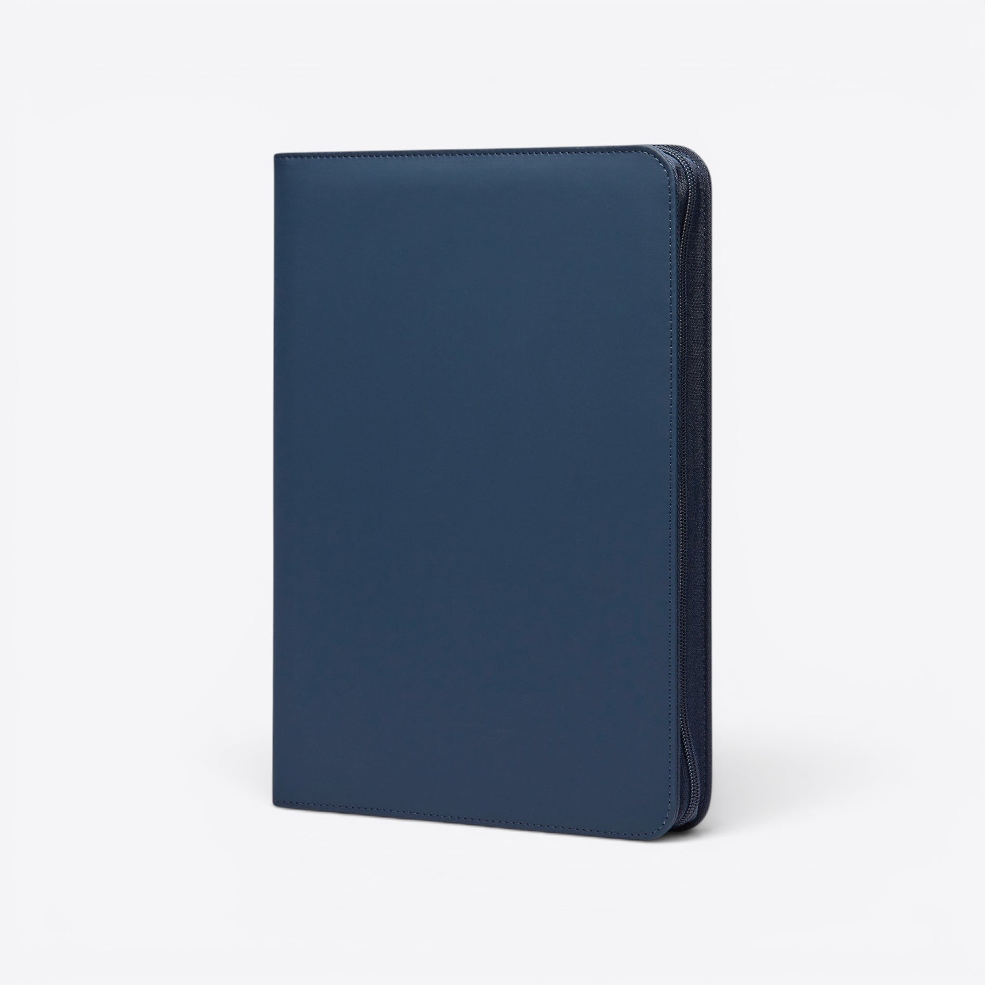TODAY MERCH navy blue zippered leather portfolio for professionals, ideal for documents and business cards.