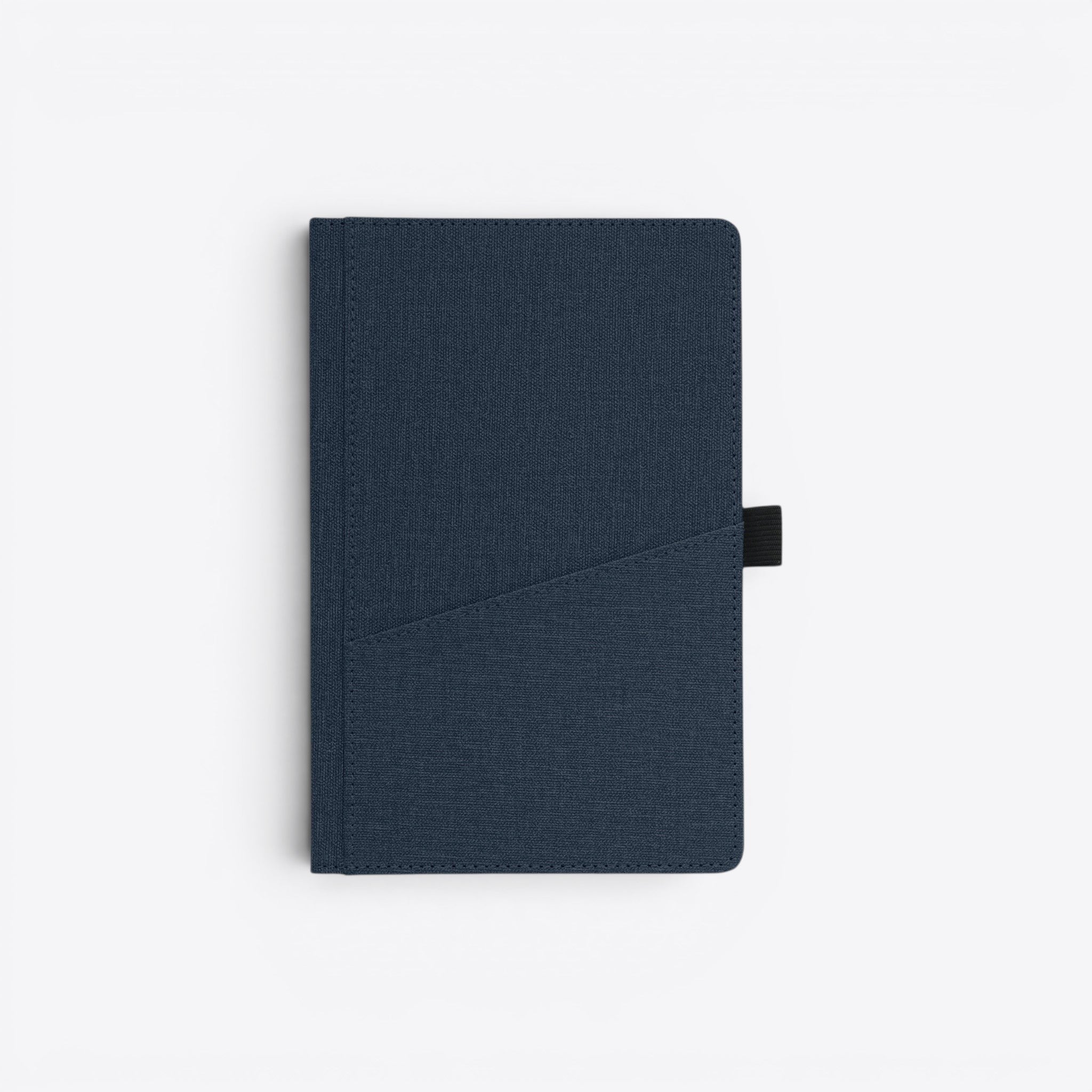 TODAY MERCH navy blue textured notebook with front pocket and elastic closure