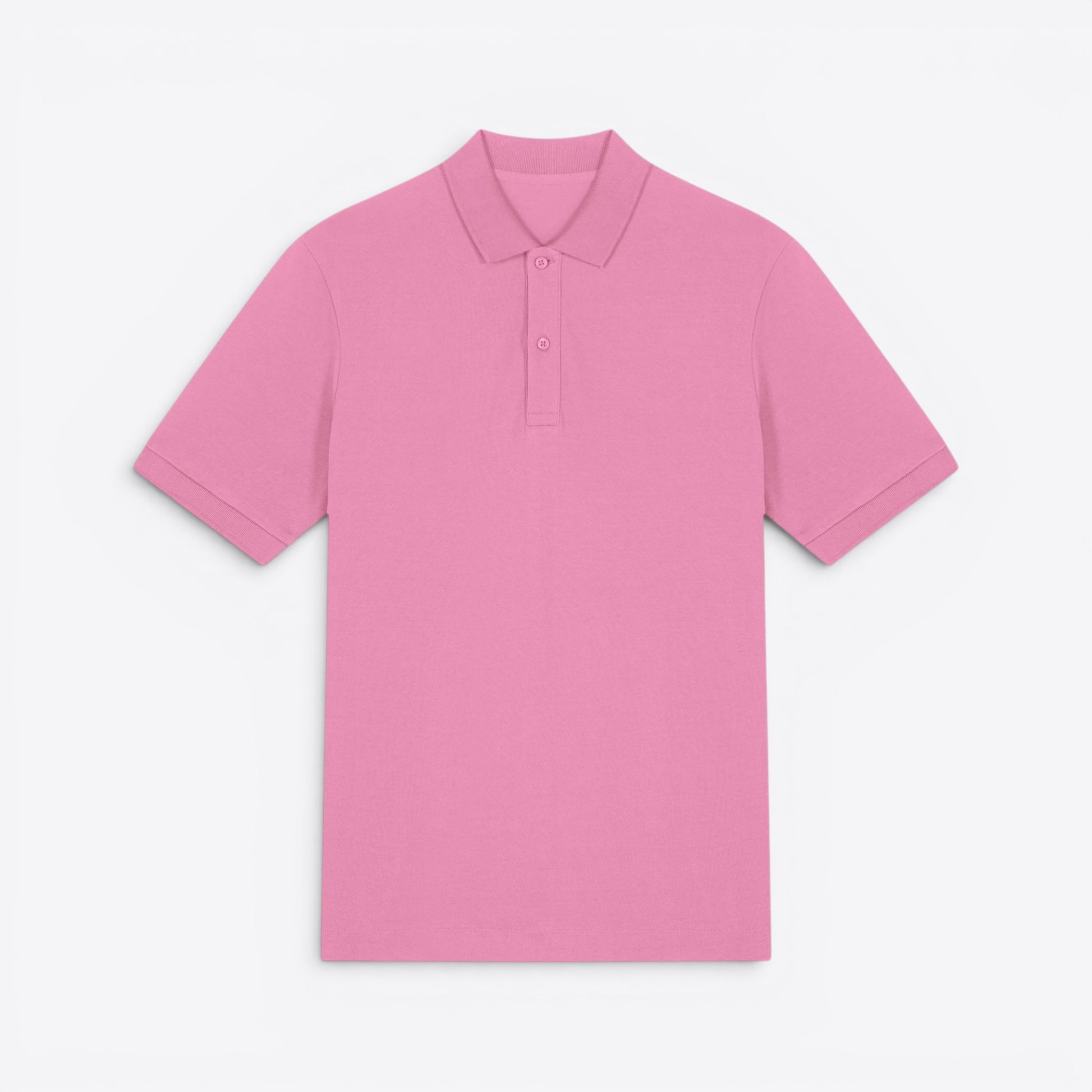 TODAY MERCH pink organic cotton pique polo shirt, short sleeves, structured fit, and neat finishes. Unisex premium quality.