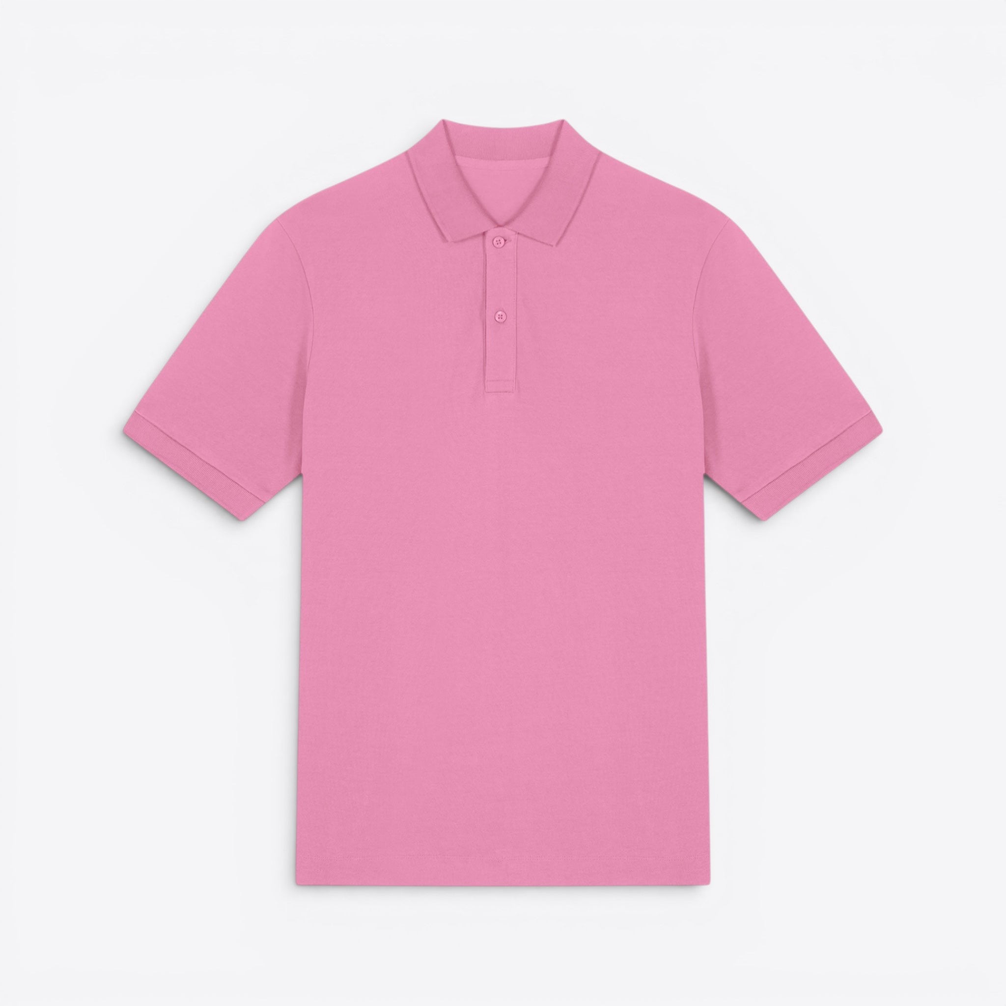 TODAY MERCH pink organic cotton pique polo shirt, short sleeves, structured fit, and neat finishes. Unisex premium quality.