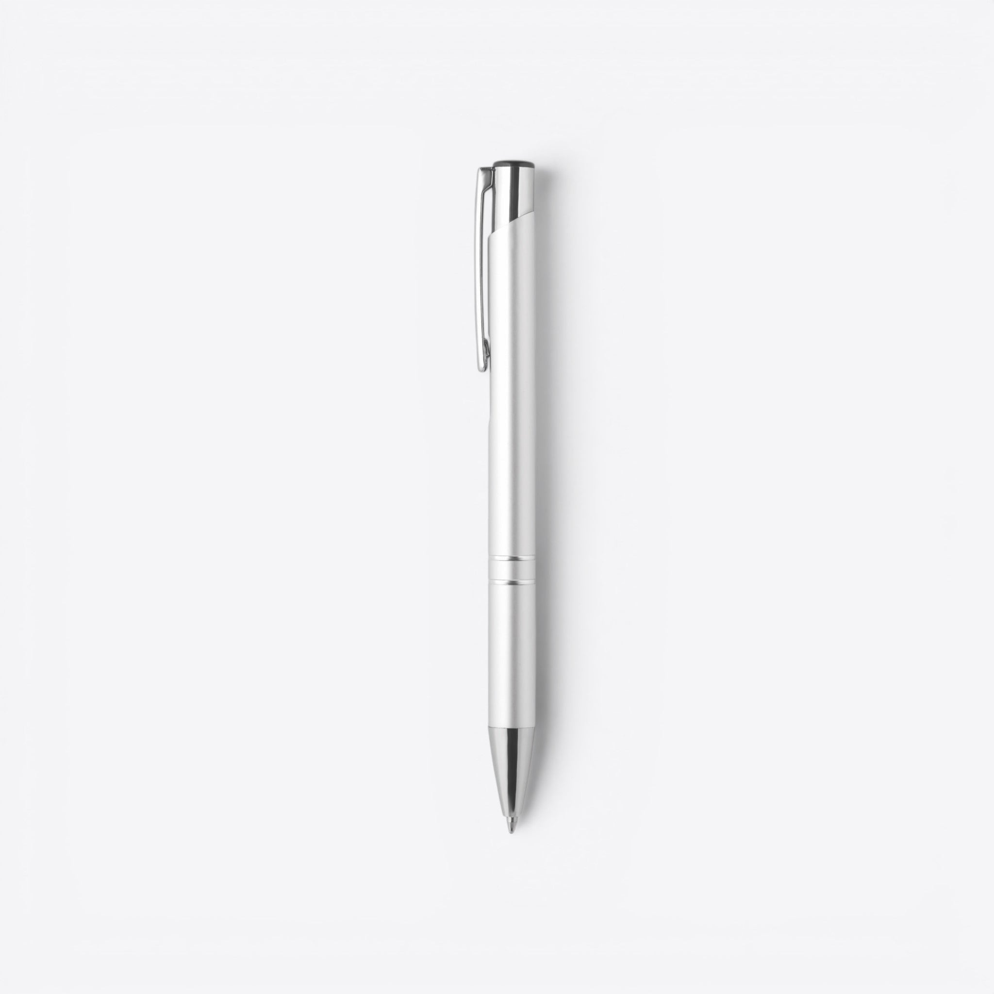TODAY MERCH premium silver ballpoint pen with a sleek design and clip. Ideal for professionals.