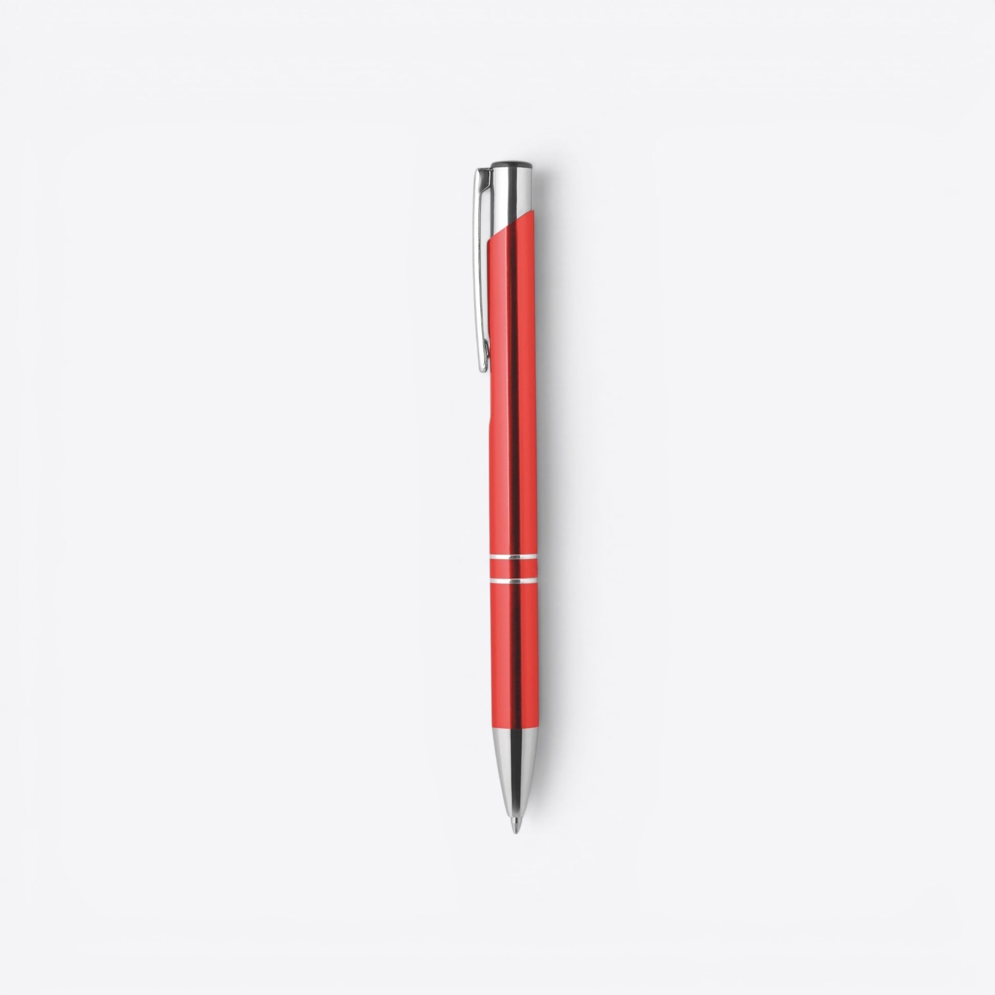 TODAY MERCH premium red ballpoint pen with silver accents and clip, ideal for professionals.