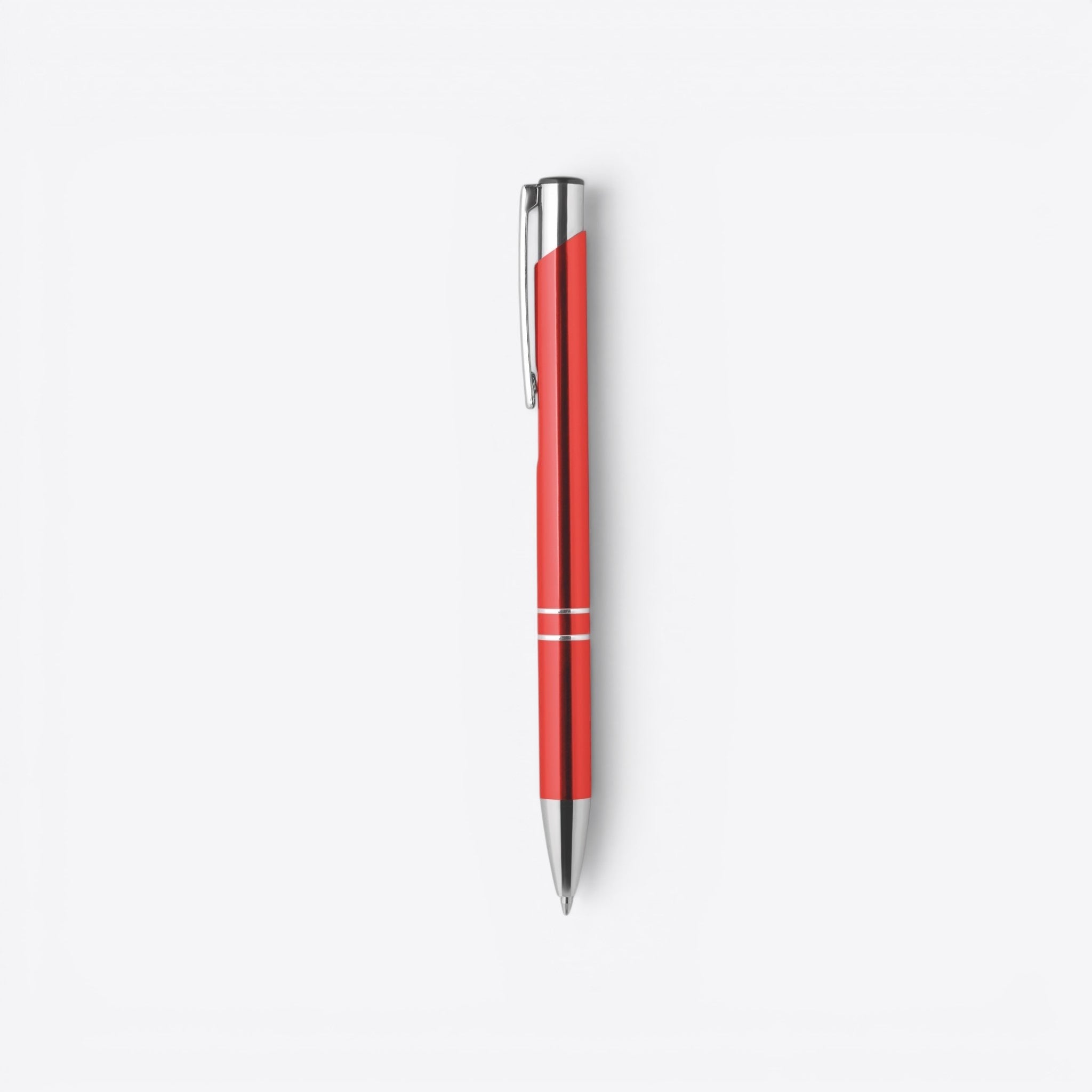 TODAY MERCH premium red ballpoint pen with silver accents and clip, ideal for professionals.
