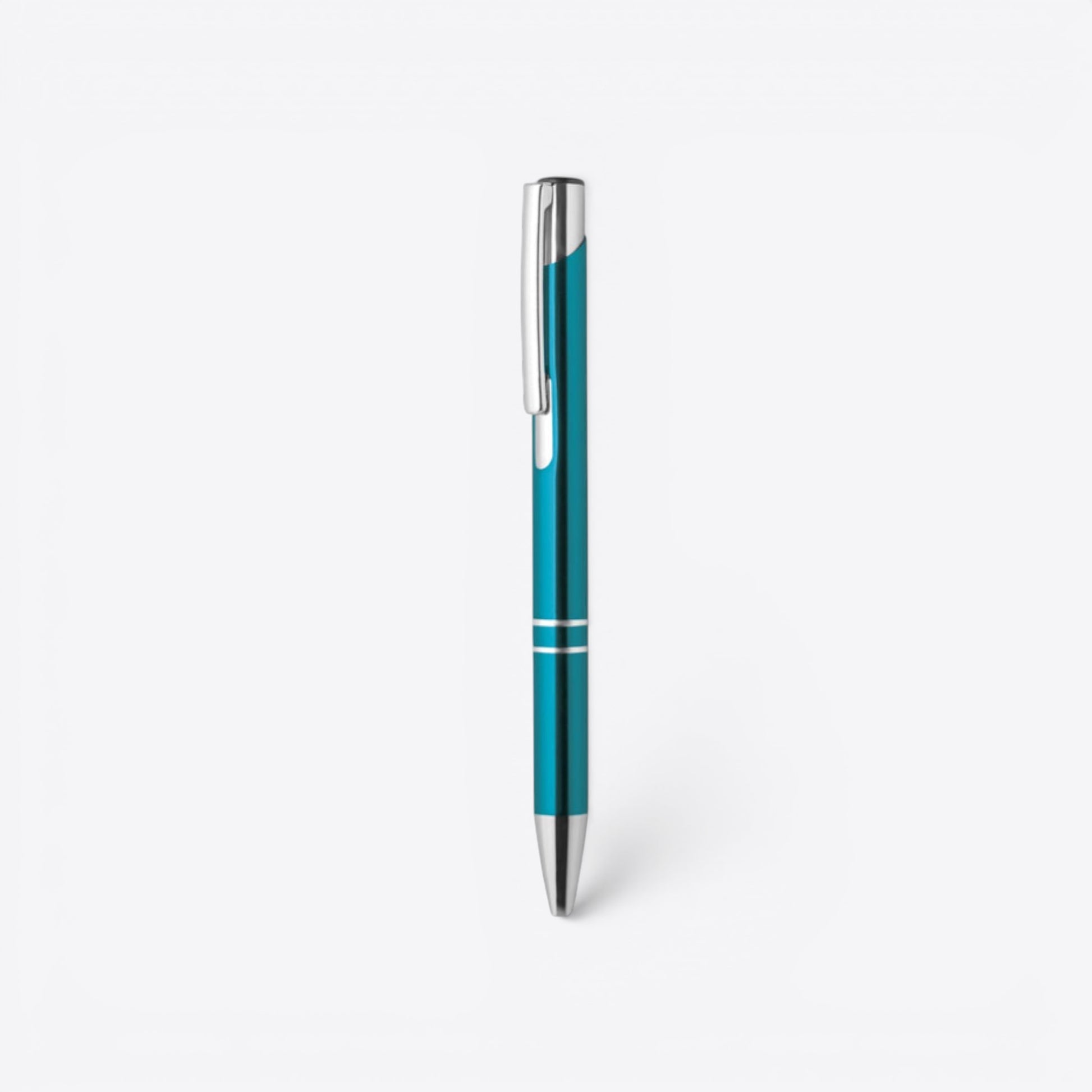 TODAY MERCH premium teal ballpoint pen with silver clip and accents, ideal for professionals.