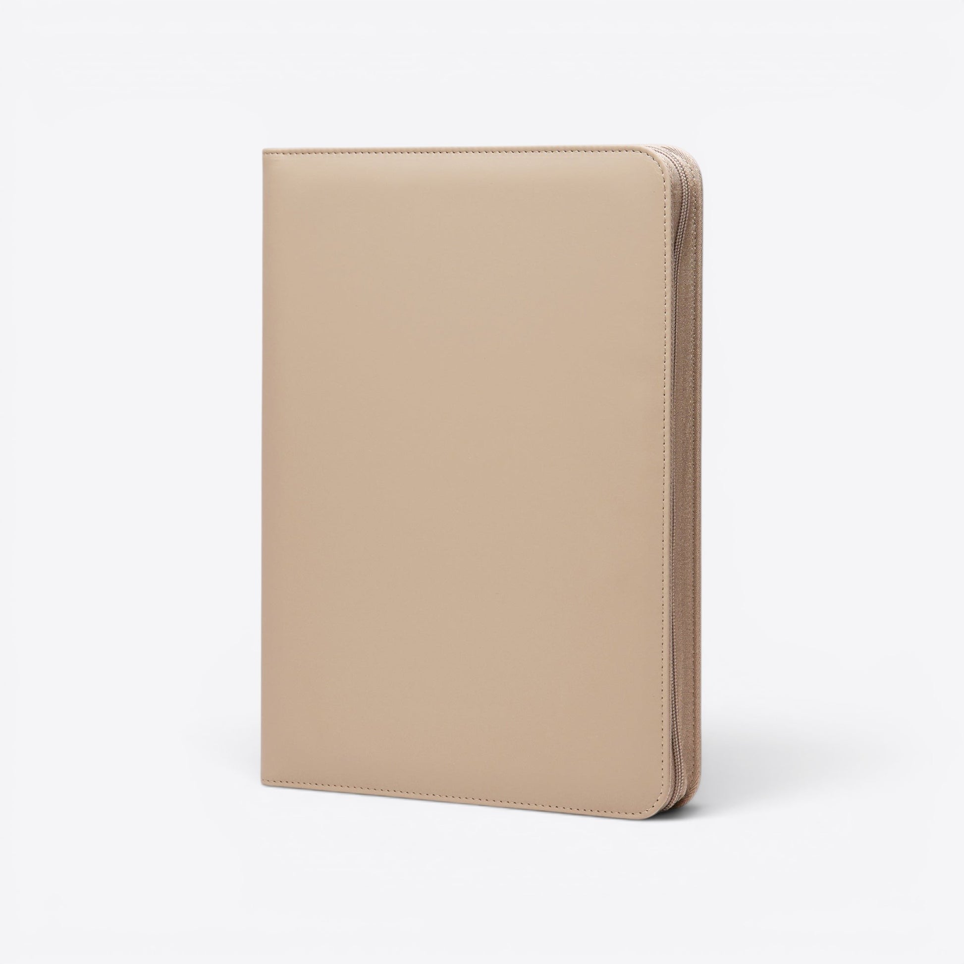 TODAY MERCH beige leather zip-around document holder for professionals. Sleek and functional for secure storage.