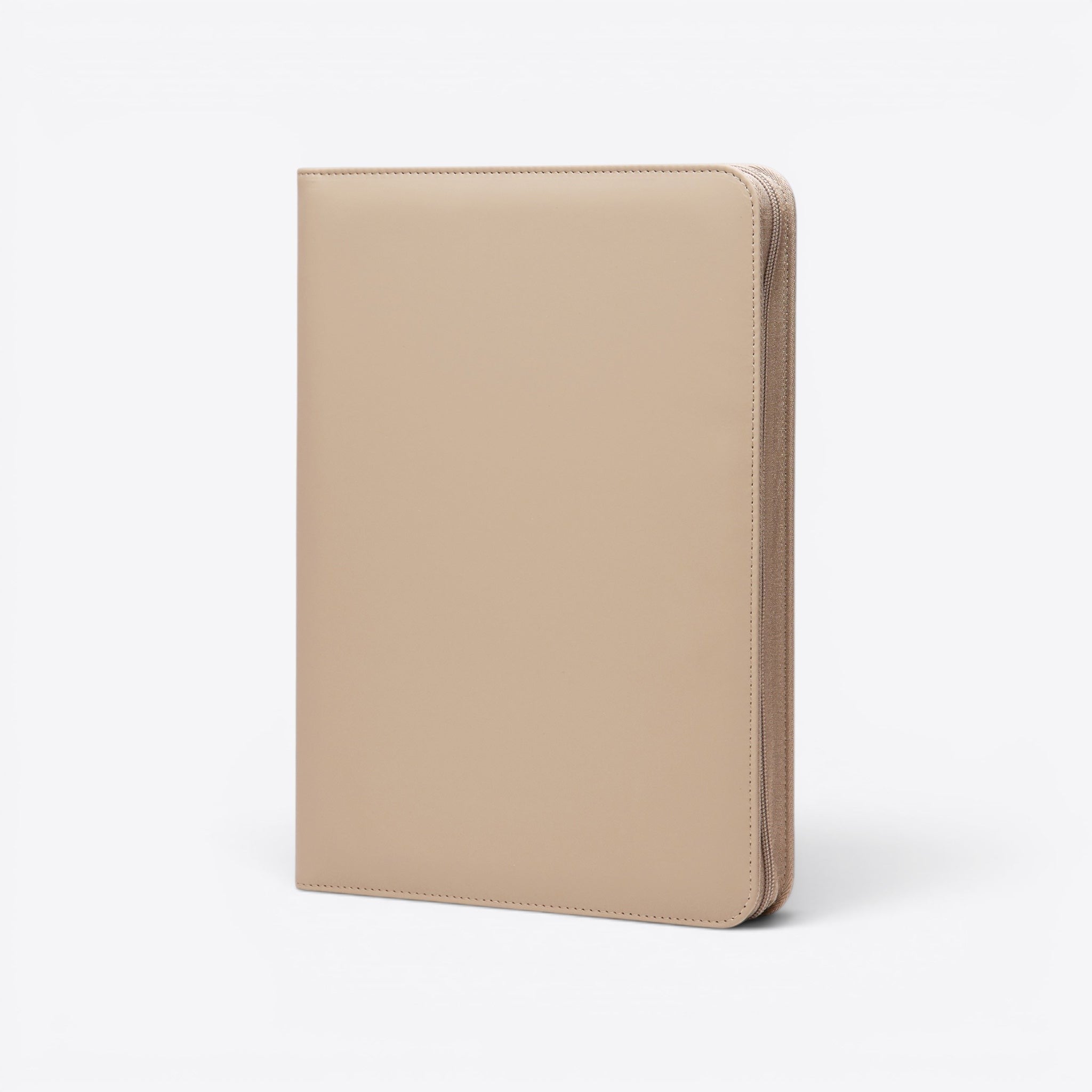 TODAY MERCH beige leather zip-around document holder for professionals. Sleek and functional for secure storage.