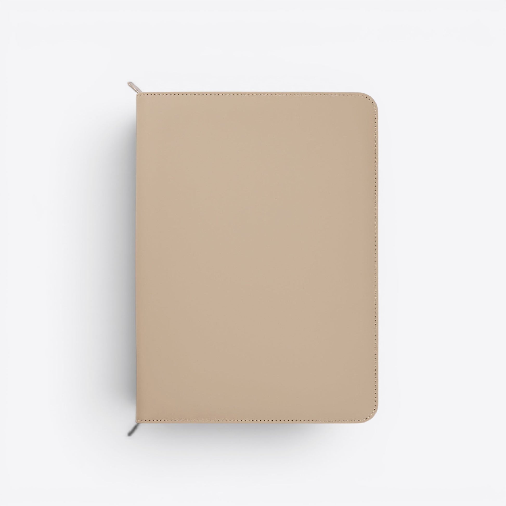 TODAY MERCH beige leather zip portfolio for professionals, sleek and secure for documents.