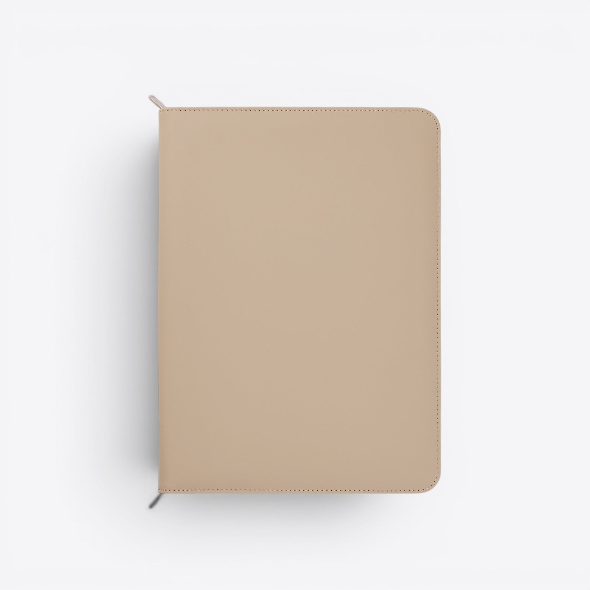 TODAY MERCH beige leather zip portfolio for professionals, sleek and secure for documents.