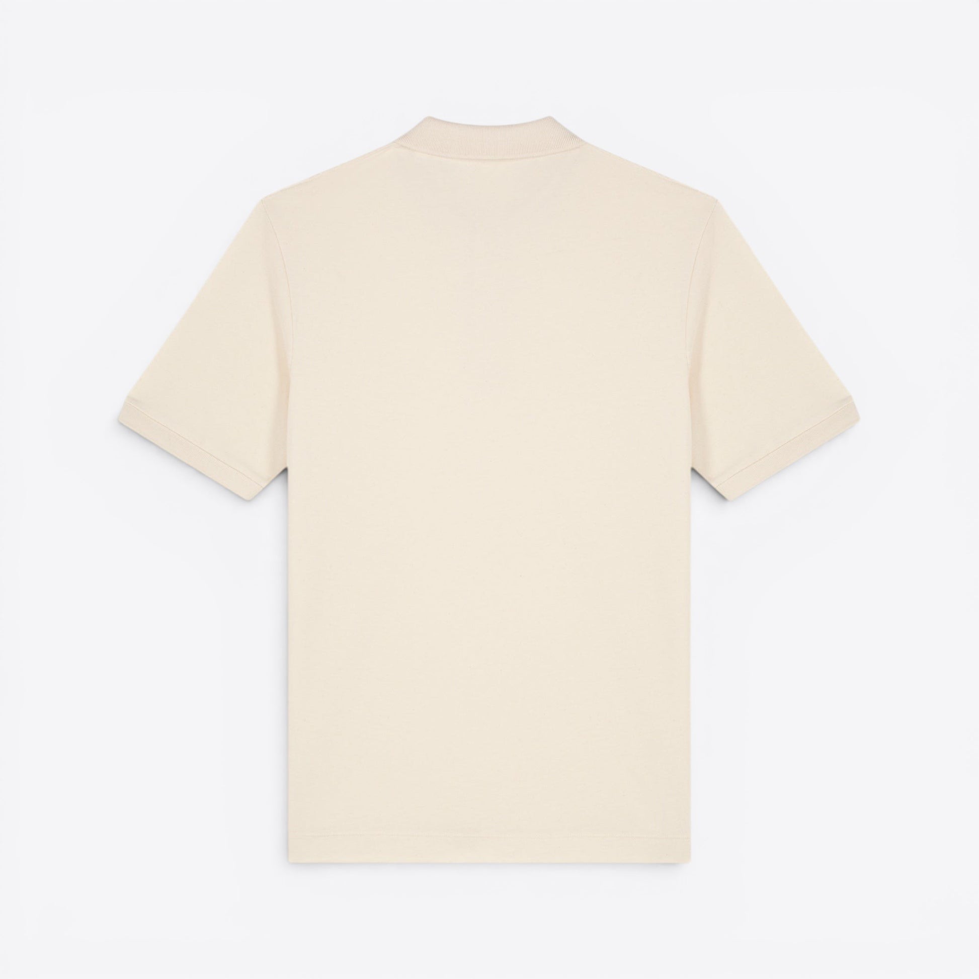 TODAY MERCH beige organic cotton pique unisex short sleeve polo shirt with structured fit and neat finishes.