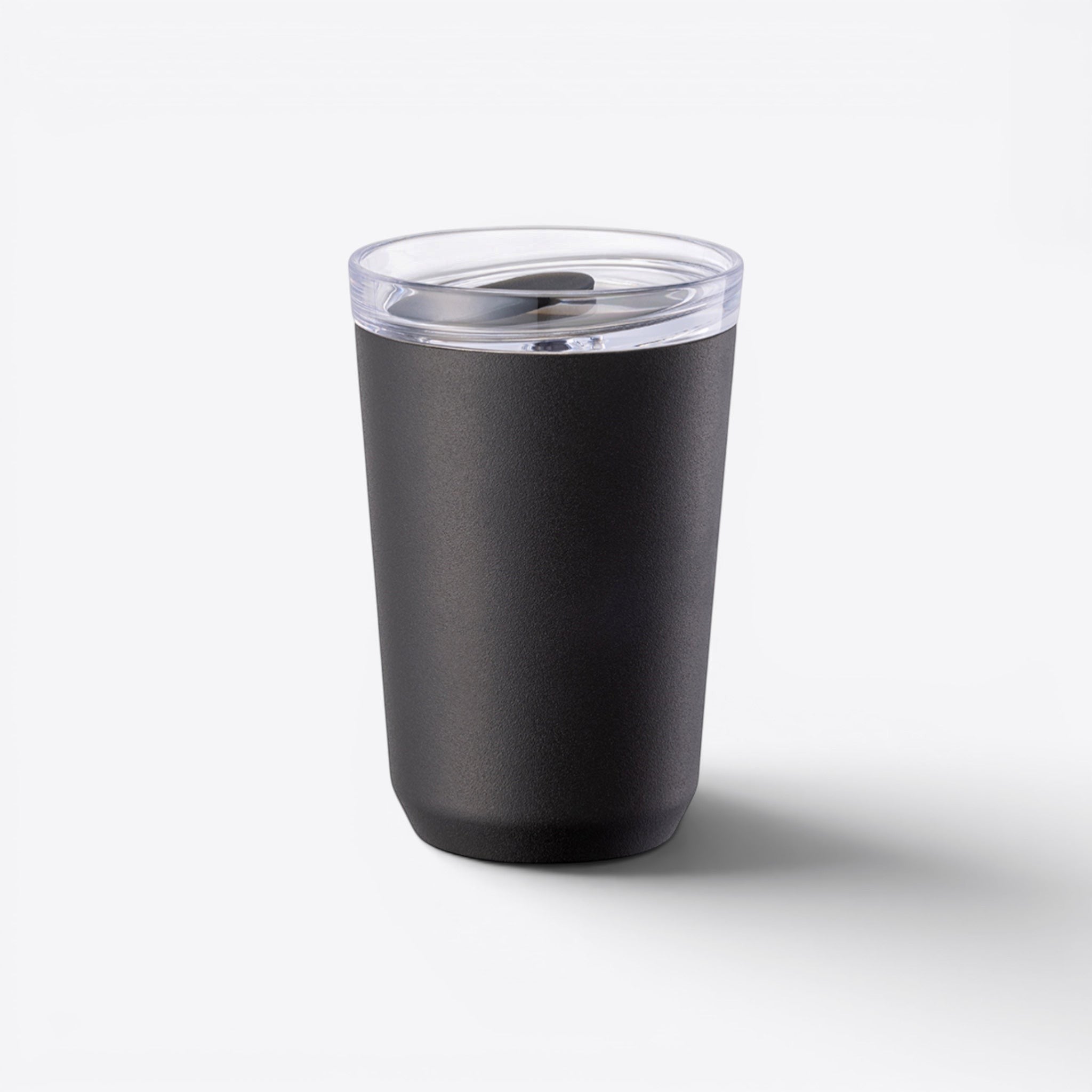 TODAY MERCH black Kinto tumbler with clear lid, 500ml capacity, minimalist Japanese design, ideal for daily use or corporate gifts.