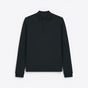 TODAY MERCH black long sleeve unisex premium organic cotton polo shirt with button placket. - Noir