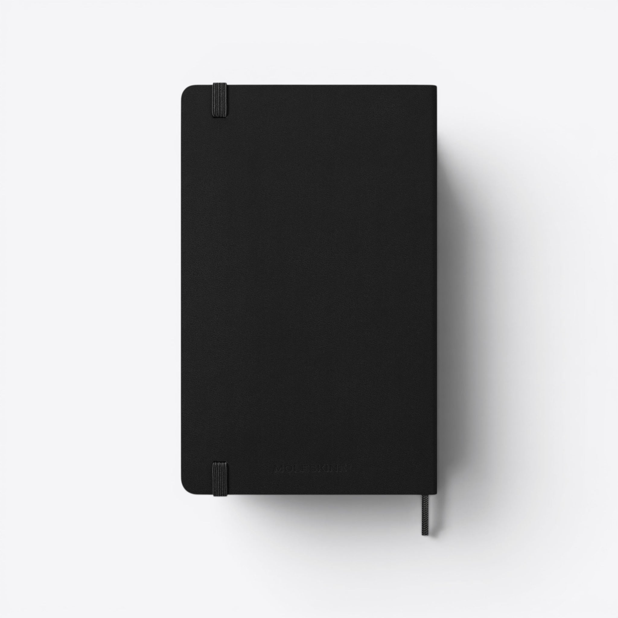 TODAY MERCH black Moleskine planner with elastic closure and bookmark ribbon. Durable cover and quality paper for professional organization.