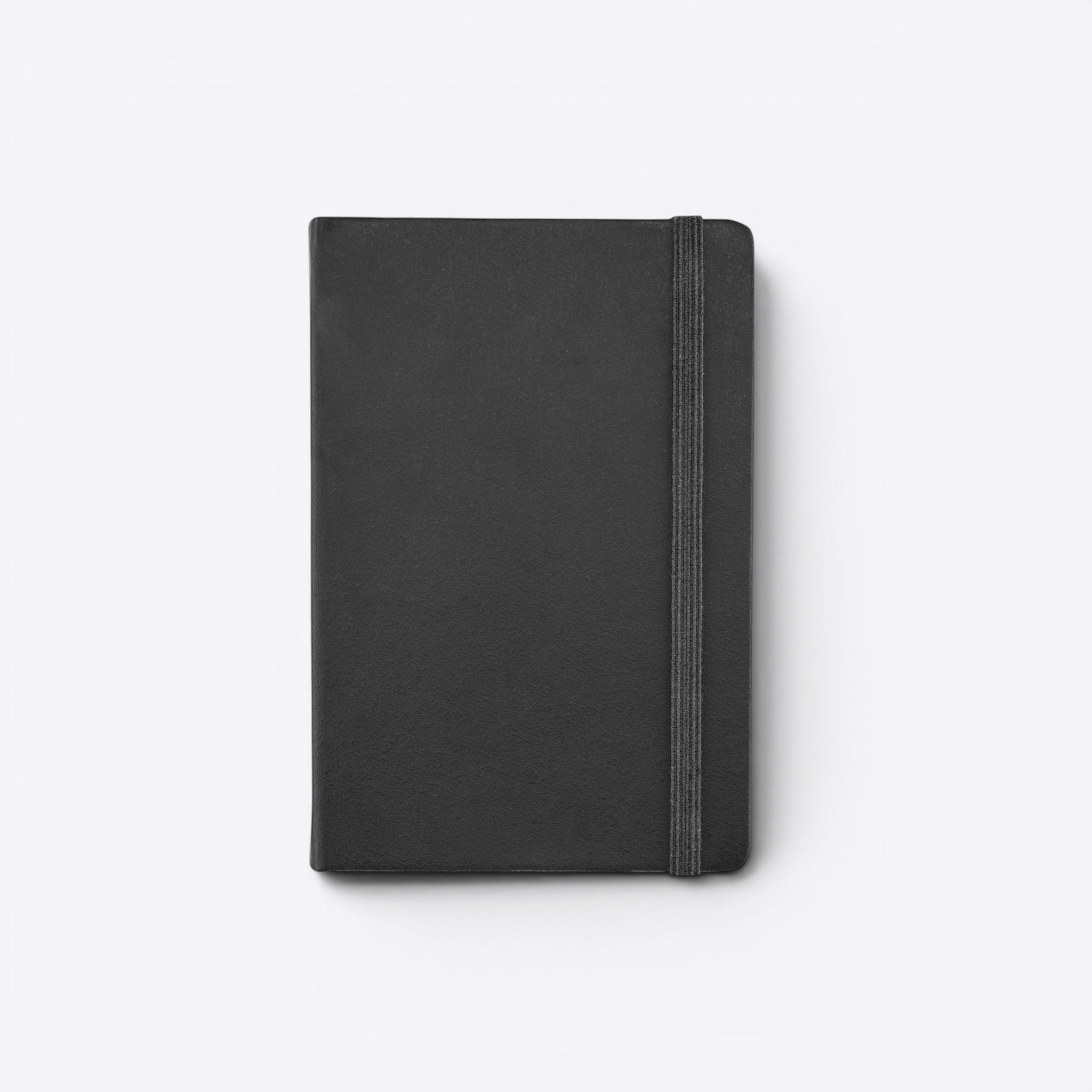TODAY MERCH black notebook with integrated pen holder and elastic closure, ideal for professionals.