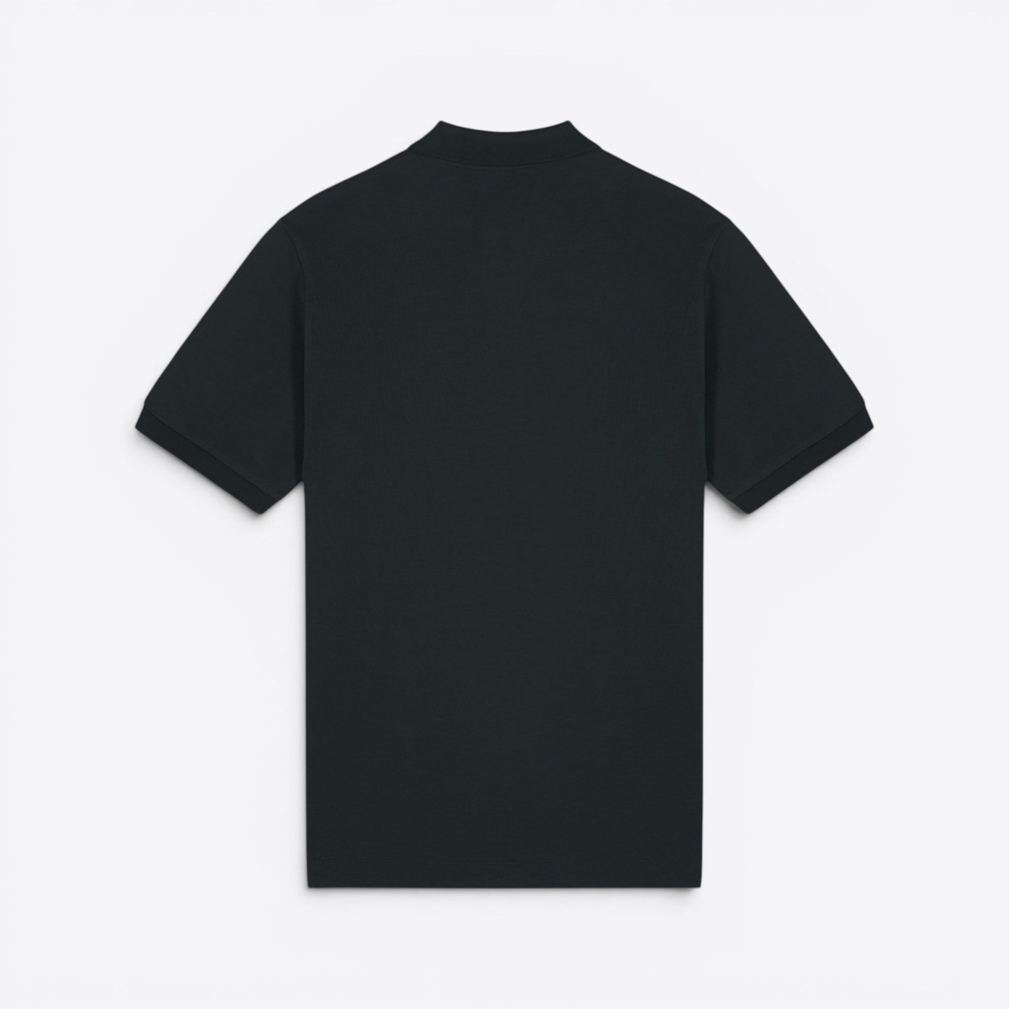 TODAY MERCH black organic cotton pique unisex short sleeve polo shirt with structured fit and neat finishes.