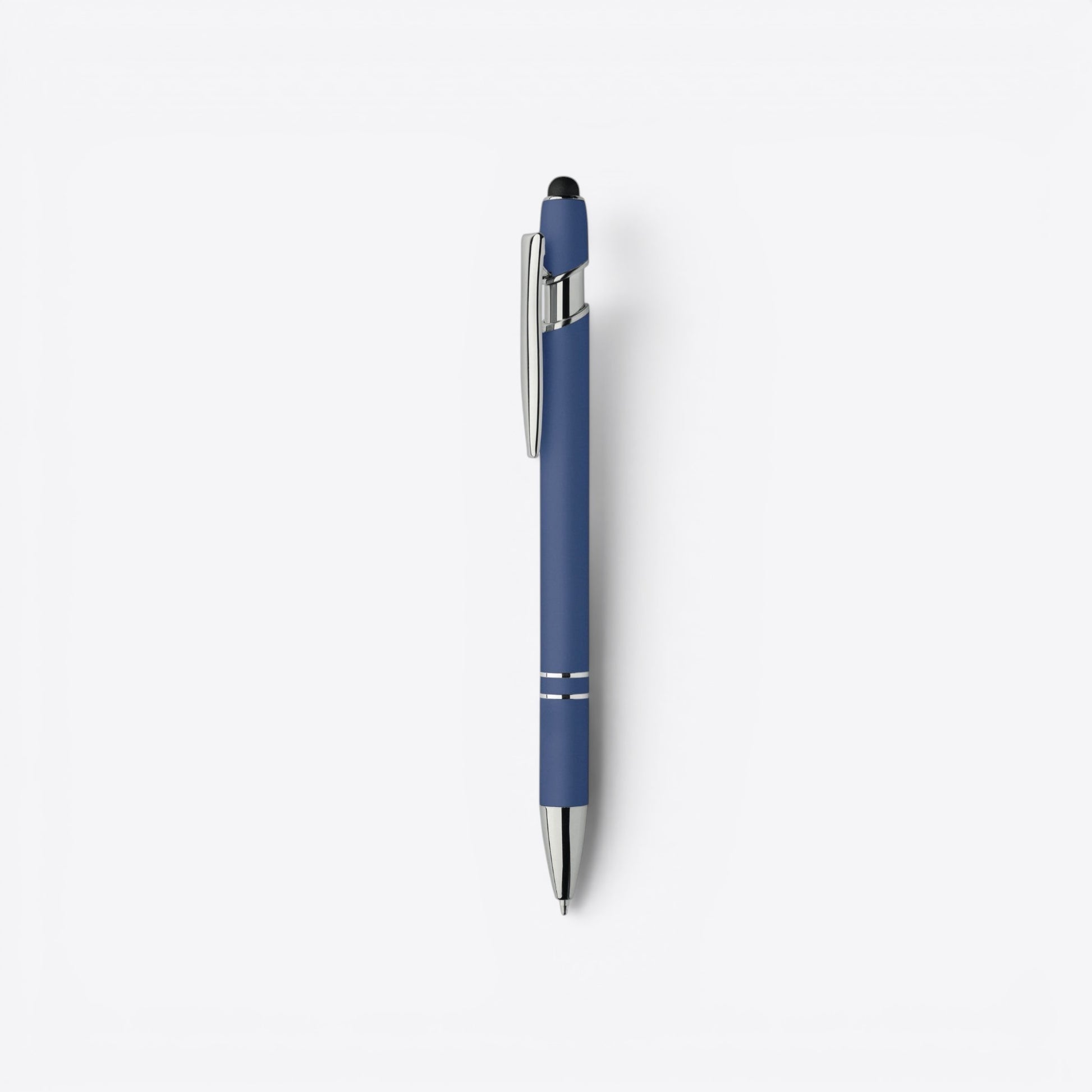 TODAY MERCH blue ballpoint pen with silver clip and accents, ideal for corporate gifts.