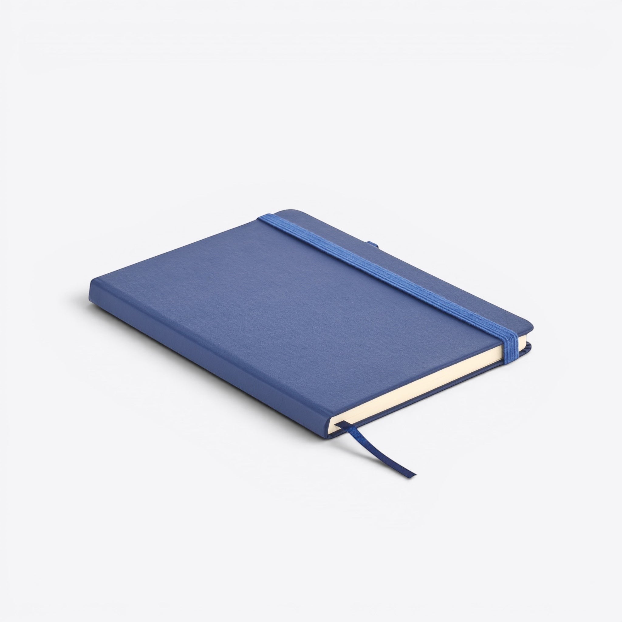 TODAY MERCH blue notebook with integrated pen holder and elastic closure, perfect for professional use.