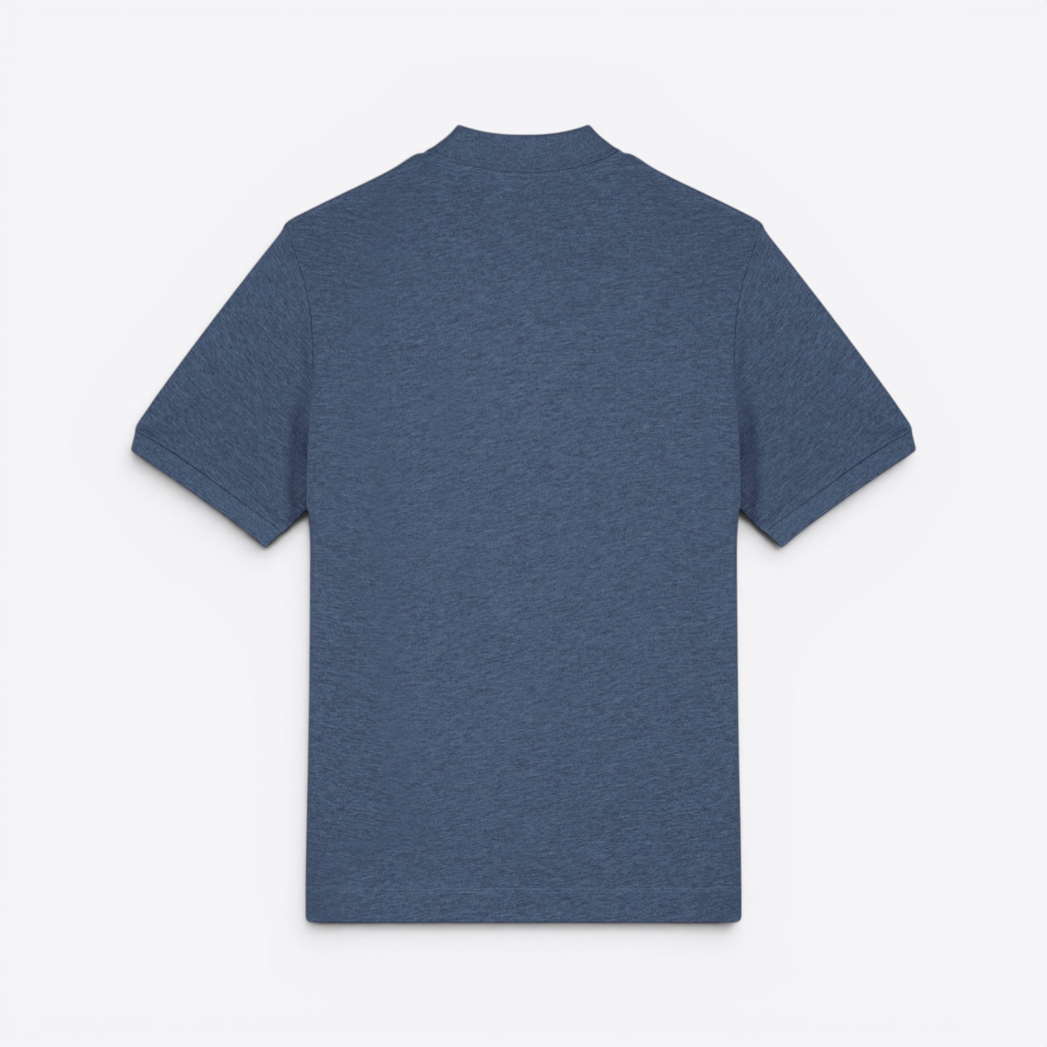 TODAY MERCH unisex premium short-sleeve polo shirt in heathered blue organic cotton pique.