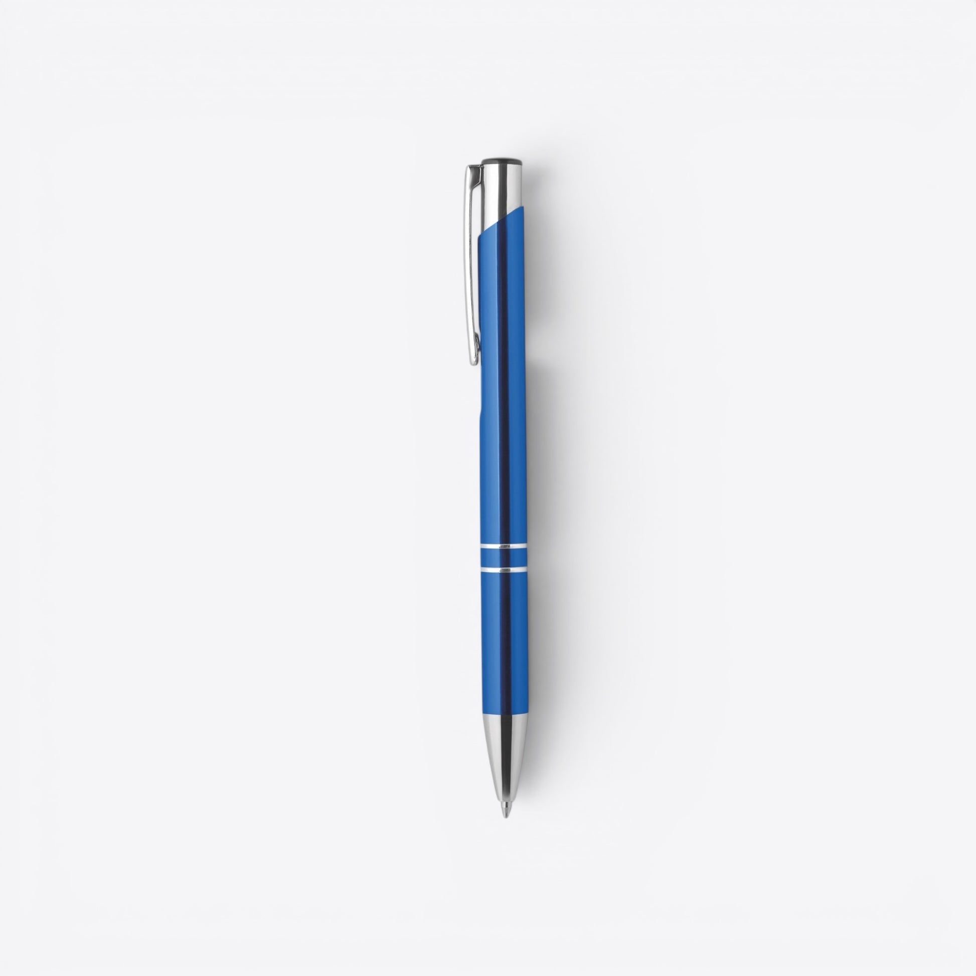 TODAY MERCH premium blue ballpoint pen with silver accents and clip. Ideal for professionals and corporate gifts.