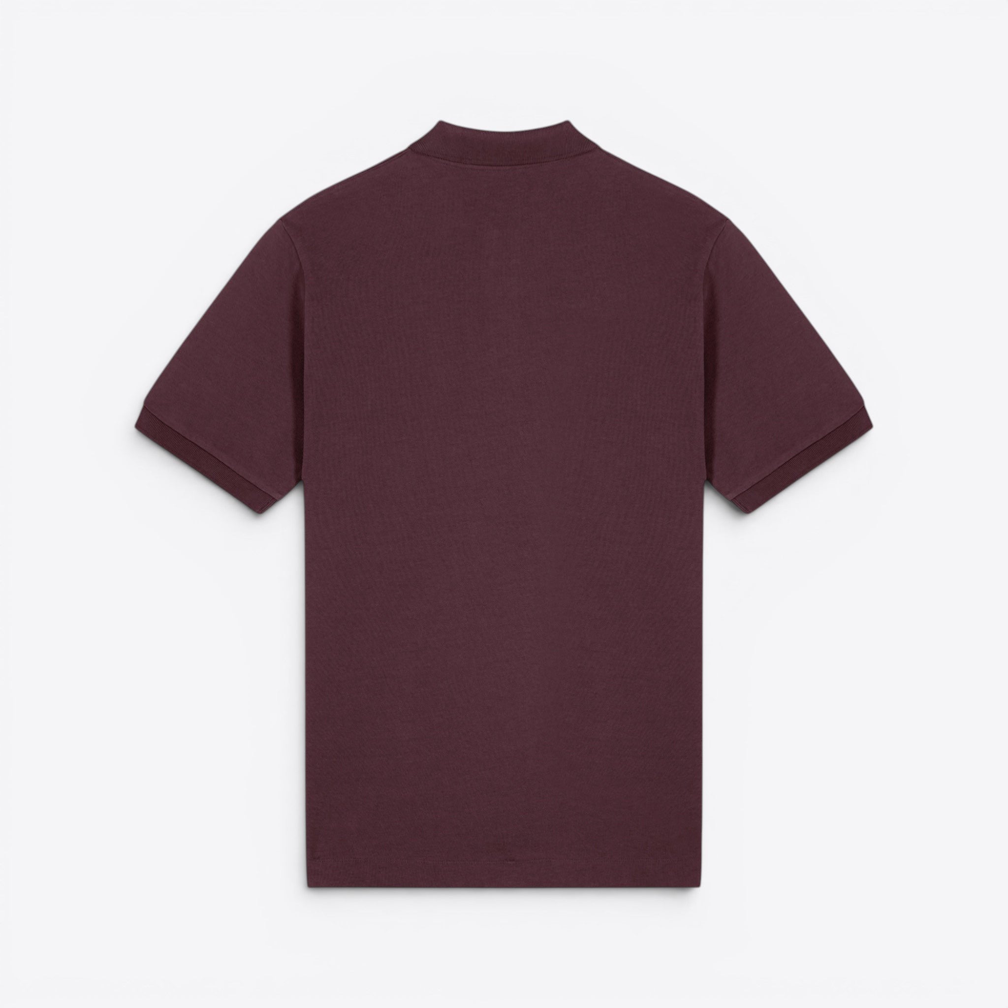 TODAY MERCH unisex premium short-sleeve polo shirt in burgundy organic cotton pique. Structured fit, neat finishes, breathable.