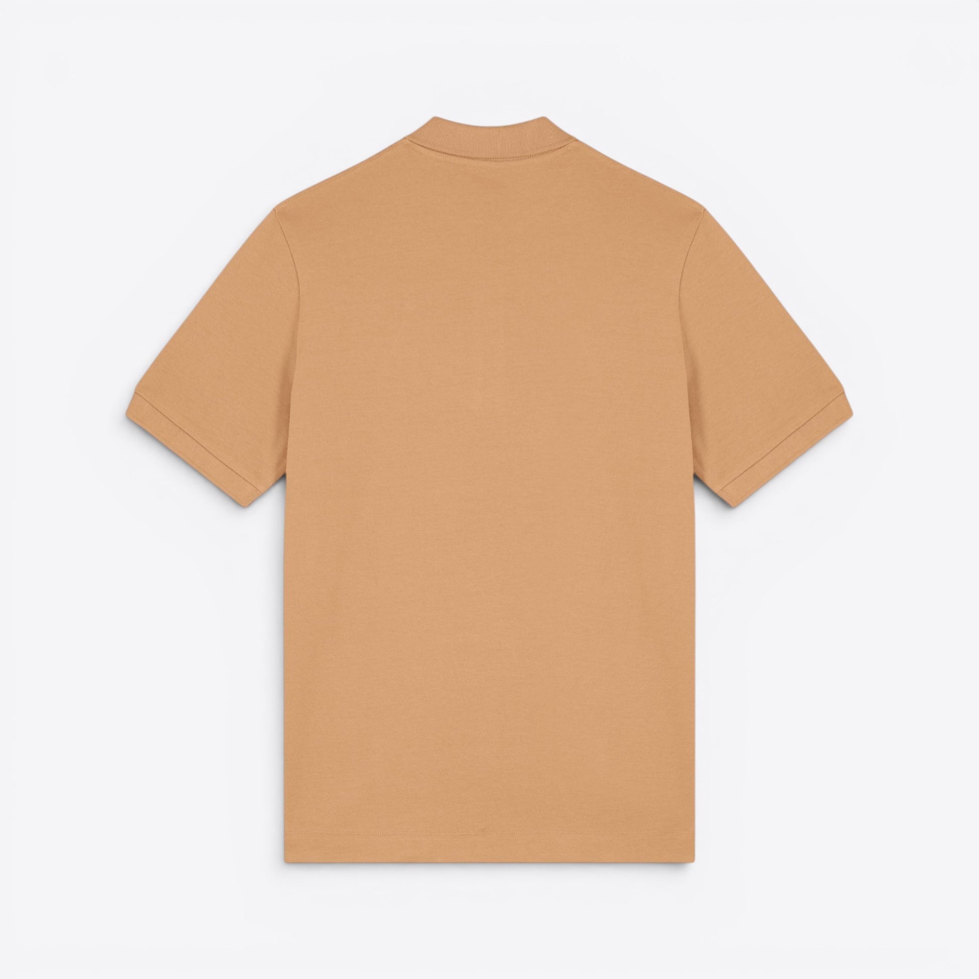 TODAY MERCH unisex premium short-sleeve polo shirt in camel organic cotton pique.