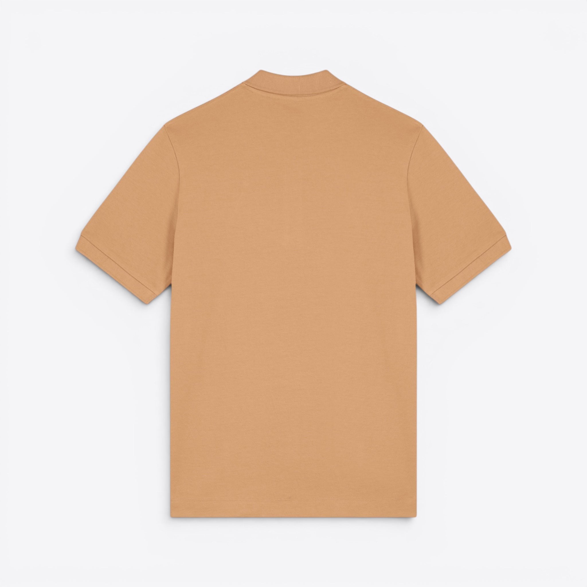 TODAY MERCH unisex premium short-sleeve polo shirt in camel organic cotton pique.